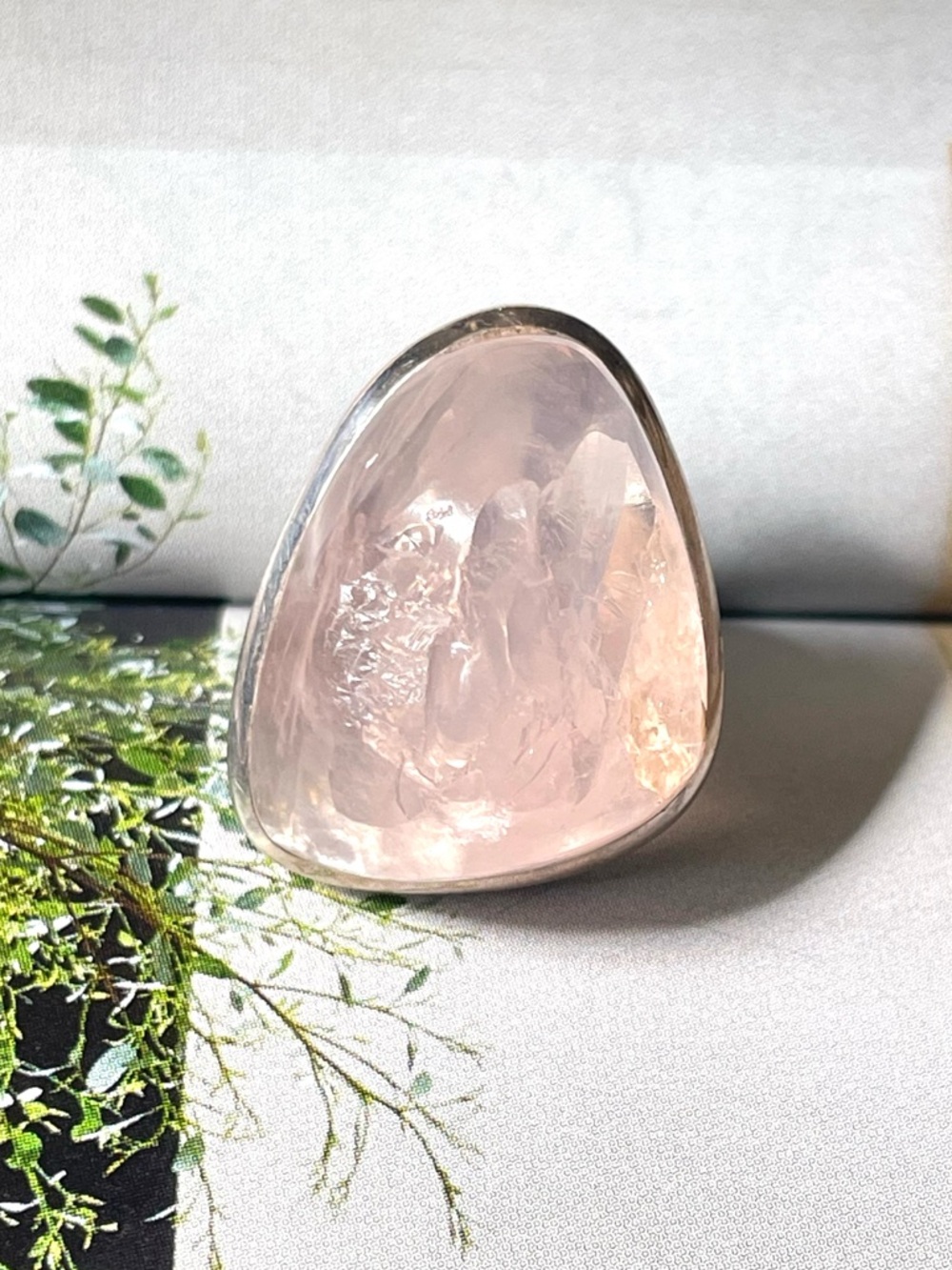 925 Sterling Silver Rose Quartz Statement Ring – Ultimate Luxury, US: 6
